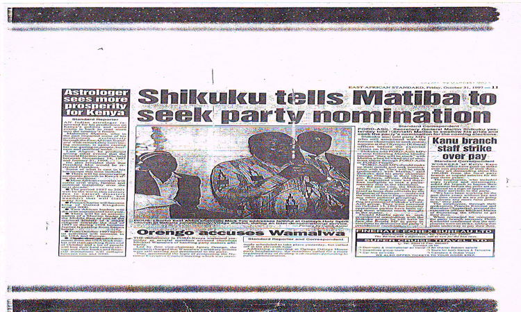 East African Standard, Friday, October 31, 1997